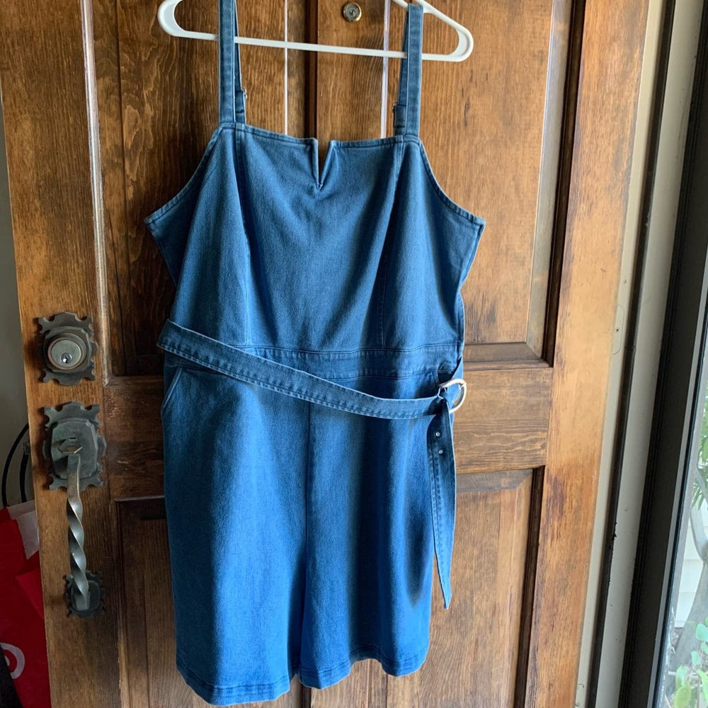 Plus size Denim Blue Romper